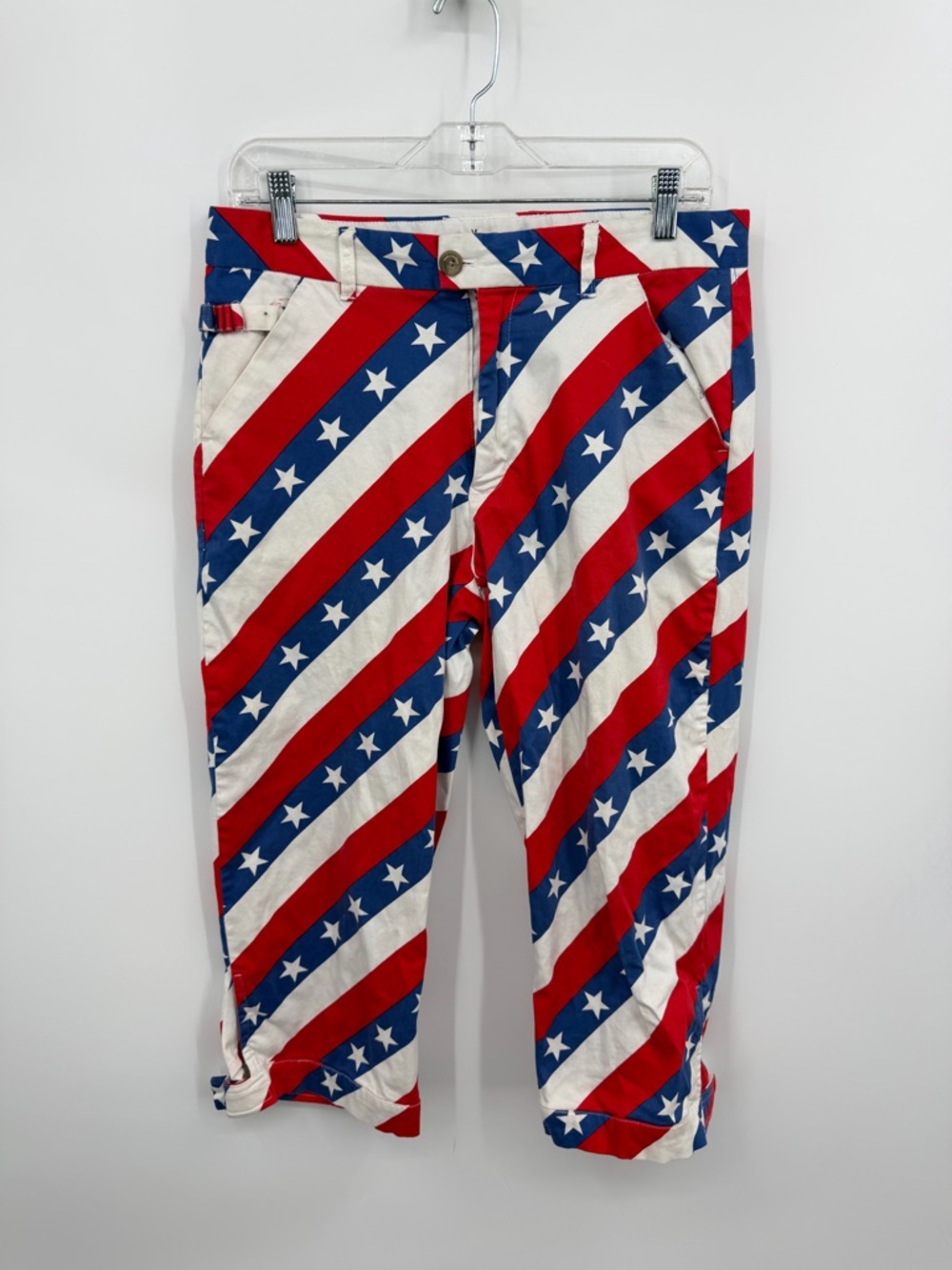 Royal and Awesome Golf Knickers Pars and Stripes USA Flag Pants Waist 32
